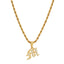 Old English Micro Initial Necklace Gold (N-Z)