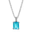 Single Gem Necklace Bright Silver