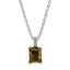 Single Gem Necklace Bright Silver