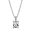 Single Gem Necklace Bright Silver