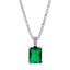 Single Gem Necklace Bright Silver
