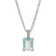 Single Gem Necklace Bright Silver