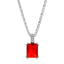 Single Gem Necklace Bright Silver