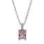 Single Gem Necklace Bright Silver