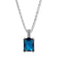 Single Gem Necklace Bright Silver