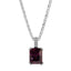 Single Gem Necklace Bright Silver