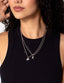Old English Small Letter Necklace Silver (A-M)