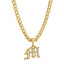 Old English Micro Initial Necklace Gold (N-Z)