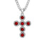 Crimson Rose Cross Necklace