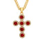 Crimson Rose Cross Necklace
