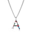 Multicolor Letter Necklace (Bright Silver)