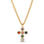 Crimson Rose Cross Necklace