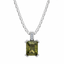 Single Gem Necklace Bright Silver
