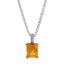 Single Gem Necklace Bright Silver