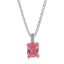 Single Gem Necklace Bright Silver