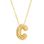 Bubble Letter Necklace Gold (A -M)