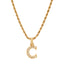 CZ Initial Necklace Gold (A-M)