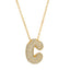 Icy Bubble Letter Necklace Gold (A-M)