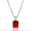 Single Gem Necklace Bright Silver